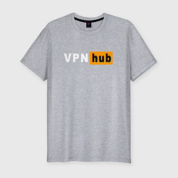 Футболка slim-fit VPNHUB ДЛЯ ВЗРОСЛЫХ, цвет: меланж