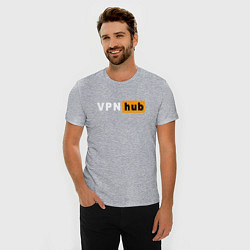 Футболка slim-fit VPNHUB ДЛЯ ВЗРОСЛЫХ, цвет: меланж — фото 2