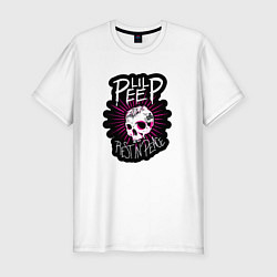 Футболка slim-fit Lil Peep Череп RIP Лил Пип, цвет: белый