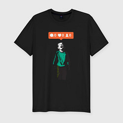 Футболка slim-fit Граффити соцсети лайки, цвет: черный