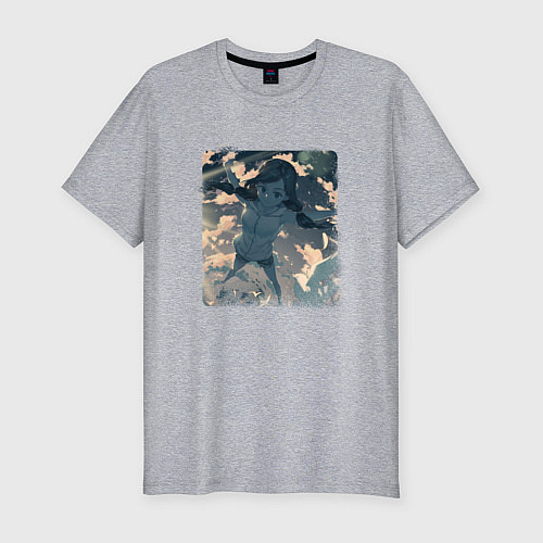 Мужская slim-футболка Дитя погоды art / Меланж – фото 1