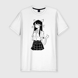 Футболка slim-fit Коми неко, цвет: белый