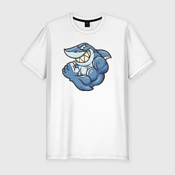 Футболка slim-fit Акула с бицухой shark, цвет: белый