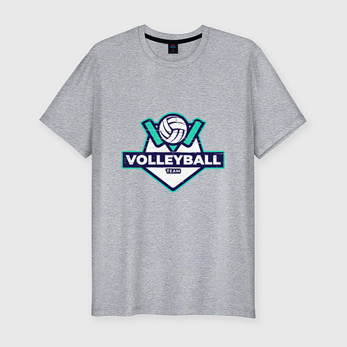 Мужская slim-футболка Volleyball - Club / Меланж – фото 1