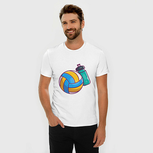 Мужская slim-футболка Ball & Water / Белый – фото 3