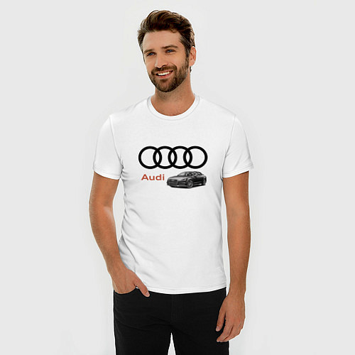 Мужская slim-футболка Audi Prestige / Белый – фото 3