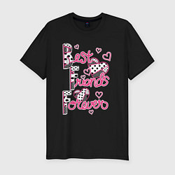 Футболка slim-fit Best friends forever - Лучшие друзья навсегда, цвет: черный