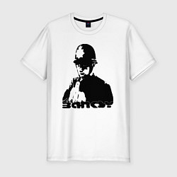 Футболка slim-fit BANKSY БЭНКСИ полицейский, цвет: белый