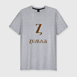 Футболка slim-fit Буква кириллицы Z- земля, цвет: меланж