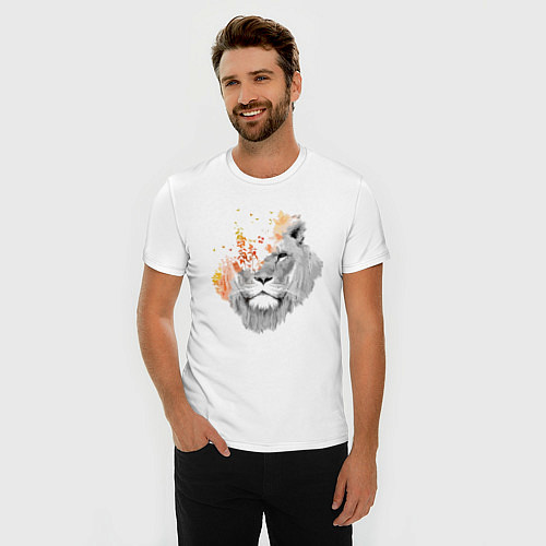 Мужская slim-футболка Царь зверей Art / Белый – фото 3