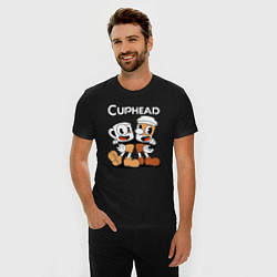 Футболка slim-fit Cuphead 2 чашечки, цвет: черный — фото 2