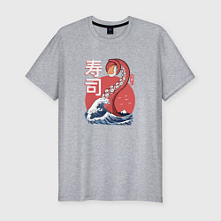 Футболка slim-fit Kraken Kawaii Sushi, цвет: меланж