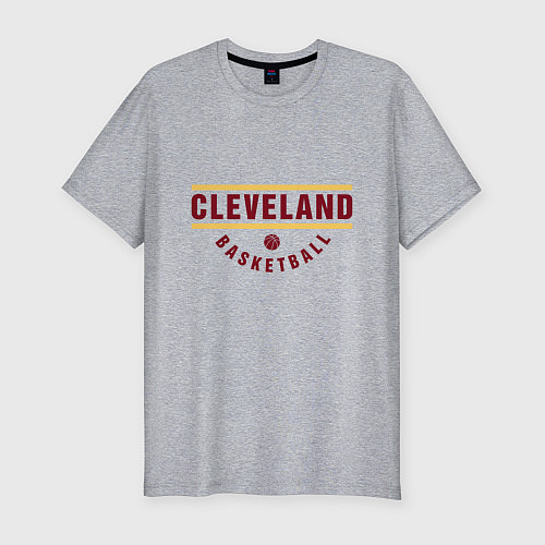 Мужская slim-футболка Cleveland - Basketball / Меланж – фото 1