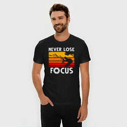 Футболка slim-fit Never lose focus, цвет: черный — фото 2