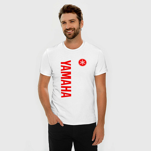 Мужская slim-футболка ЯМАХА YAMAHA ЛОГО / Белый – фото 3