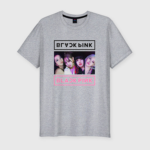 Мужская slim-футболка BLACKPINK Lovesick Girls / Меланж – фото 1