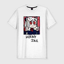 Футболка slim-fit HELLTAKER HORNY JAIL, цвет: белый