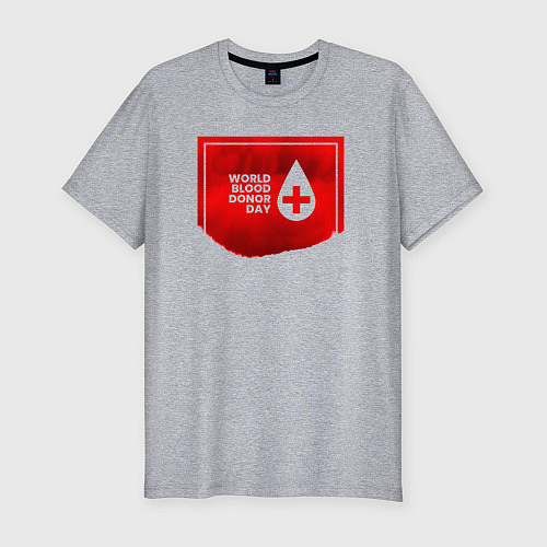 Мужская slim-футболка World blood / Меланж – фото 1