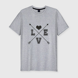 Футболка slim-fit Love Arrow, цвет: меланж