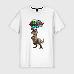 Футболка slim-fit Super Mario Odyssey Dinosaur Nintendo, цвет: белый