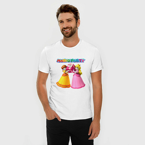 Мужская slim-футболка Mario Party Nintendo / Белый – фото 3