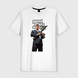 Футболка slim-fit GTA 5 Gangster, цвет: белый