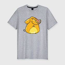 Мужская slim-футболка Желтый слон