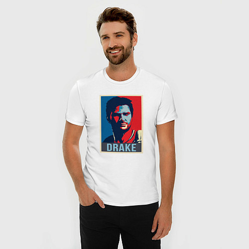Мужская slim-футболка Uncharted Drake / Белый – фото 3