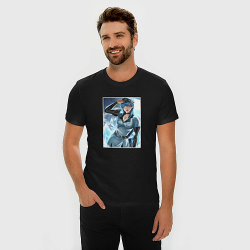 Мужская slim-футболка Esdeath art / Черный – фото 3