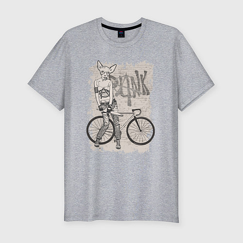 Мужская slim-футболка Bike punk Chihuahua / Меланж – фото 1