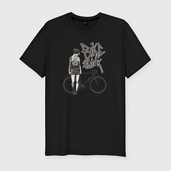 Футболка slim-fit Bike punk girl, цвет: черный