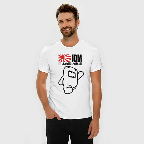 Мужская slim-футболка JDM Japan / Белый – фото 3
