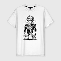 Футболка slim-fit Electric Frankenstein Punk rock USA, цвет: белый