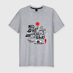 Футболка slim-fit RHCP альбомы, цвет: меланж