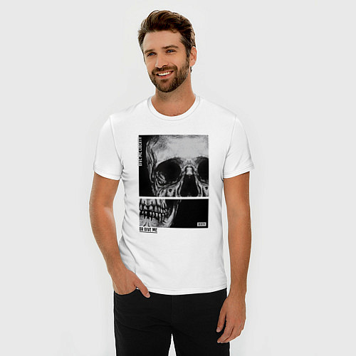Мужская slim-футболка Дай мне свободу / Белый – фото 3