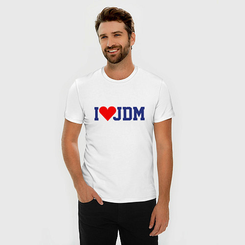 Мужская slim-футболка I love JDM! / Белый – фото 3