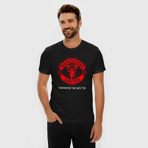 Мужская slim-футболка MANCHESTER UNITED Manchester United / Черный – фото 3