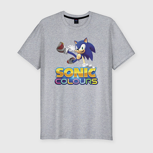 Мужская slim-футболка Sonic Colours Hedgehog Video game / Меланж – фото 1