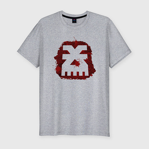 Мужская slim-футболка Знак Кхорна пятно / Меланж – фото 1