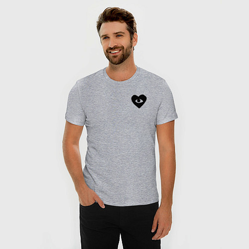 Мужская slim-футболка Obladaet сердце глаз / Меланж – фото 3