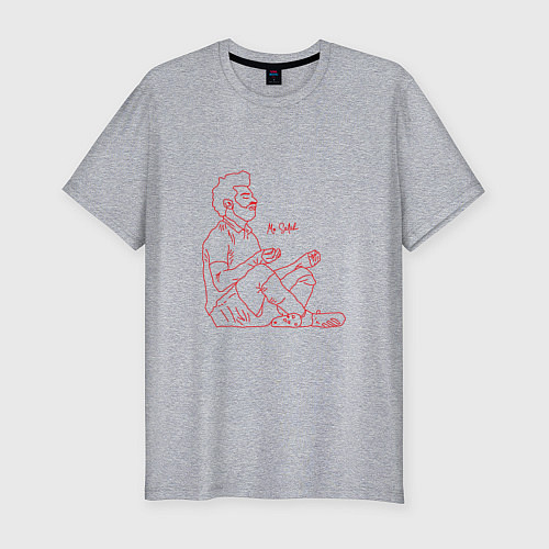 Мужская slim-футболка Salah - Ливерпуль / Меланж – фото 1