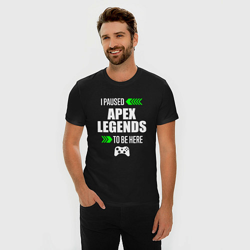 Мужская slim-футболка Apex Legends I Paused / Черный – фото 3