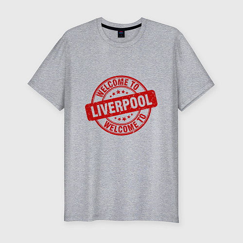 Мужская slim-футболка Welcome To Liverpool / Меланж – фото 1