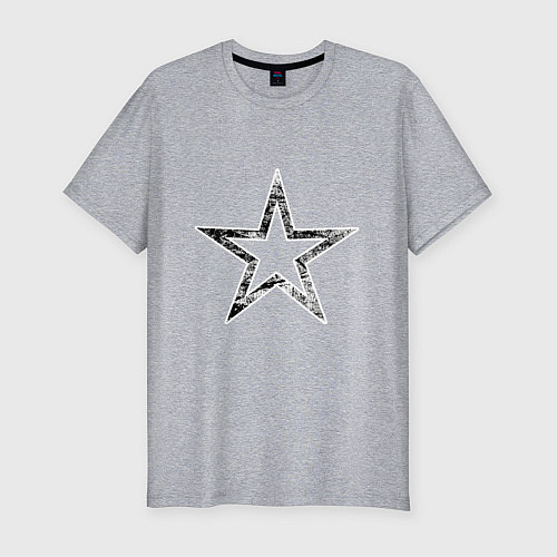 Мужская slim-футболка Звезда star / Меланж – фото 1