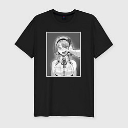 Футболка slim-fit Ахегао ahegao, цвет: черный