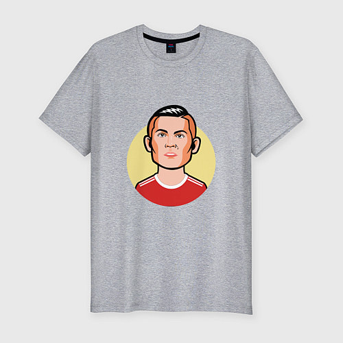 Мужская slim-футболка Роналду - Манчестер / Меланж – фото 1