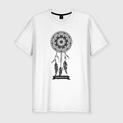 Футболка slim-fit Ловец Снов Dreamcatcher Dream Without Fear, цвет: белый