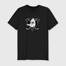 Футболка slim-fit Anaheim Ducks Анахайм Дакс Серый, цвет: черный