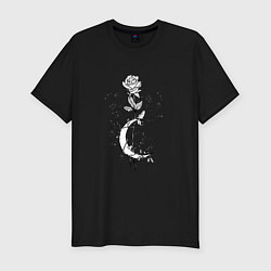 Футболка slim-fit Луна и Роза Moon and Rose, цвет: черный