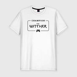 Футболка slim-fit The Witcher Gaming Champion: рамка с лого и джойст, цвет: белый